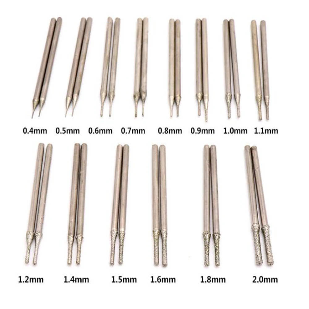 A Type Diamond Grinding Burr Jade Stone Drill Bits Teeth Grinding Bits Diamond Grinding Point 20pcs