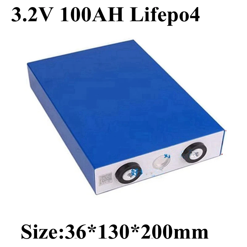 4pcs High Capacity Lifepo4 3.2V 100Ah 3C Discharge Rate for 12V 24V EV Solar Panel Home Invert Energy Storage Battery Pack Diy