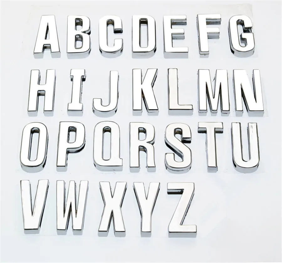 26 шт. A-Z Английский алфавит простые скользящие буквы Сделай Сам амулеты «сделай сам» внутренний диаметр 30 мм подходит ошейник браслет цепочка для ключей - Metal color: Silver color SLT045