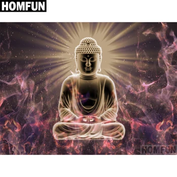 

HOMFUN Full Square/Round Drill 5D DIY Diamond Painting "Buddha statue" 3D Embroidery Cross Stitch 5D Decor Gift A00512