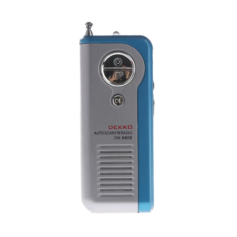 OOTDTY Mini Portable Auto Scan FM Radio Receiver Clip With Flashlight Earphone DK-8809