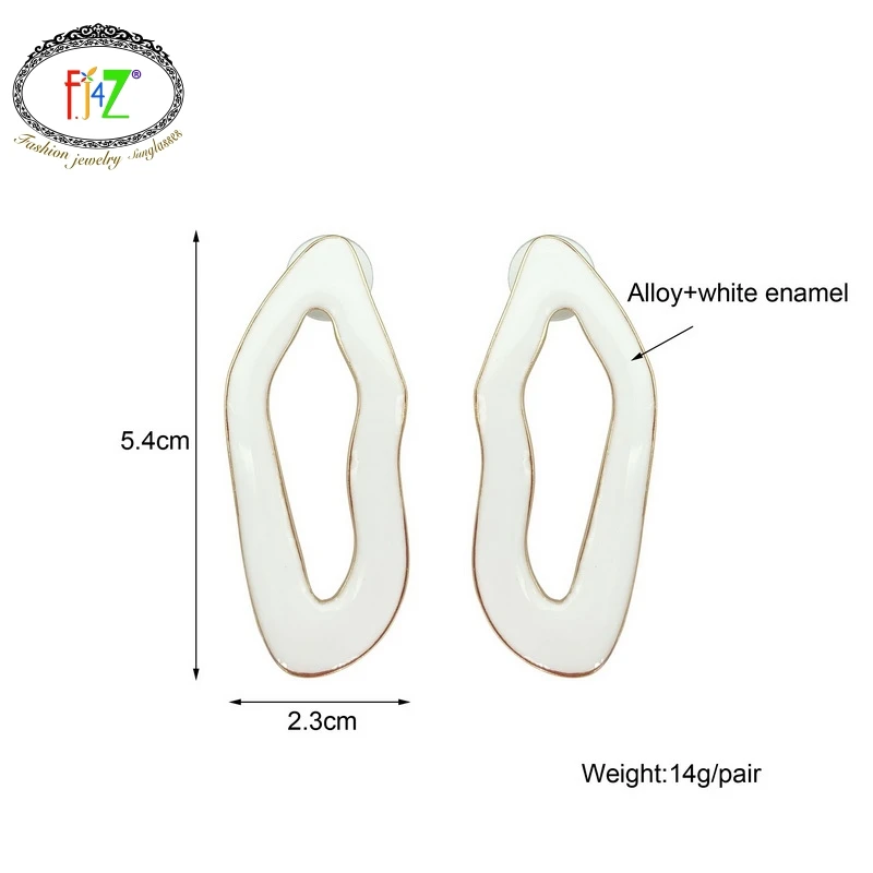F. J4Z дизайнерские серьги для женщин,, дизайнерские серьги Za с белой эмалью, Необычные геометрические большие серьги Aretes mujer