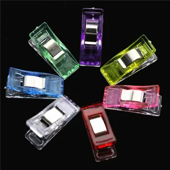 

500pcs Multicolor Plastic Clips For Patchwork Sewing DIY Crafts Quilt Quilting Clip Clover Wonder Clip 2.6*1CM Mix send