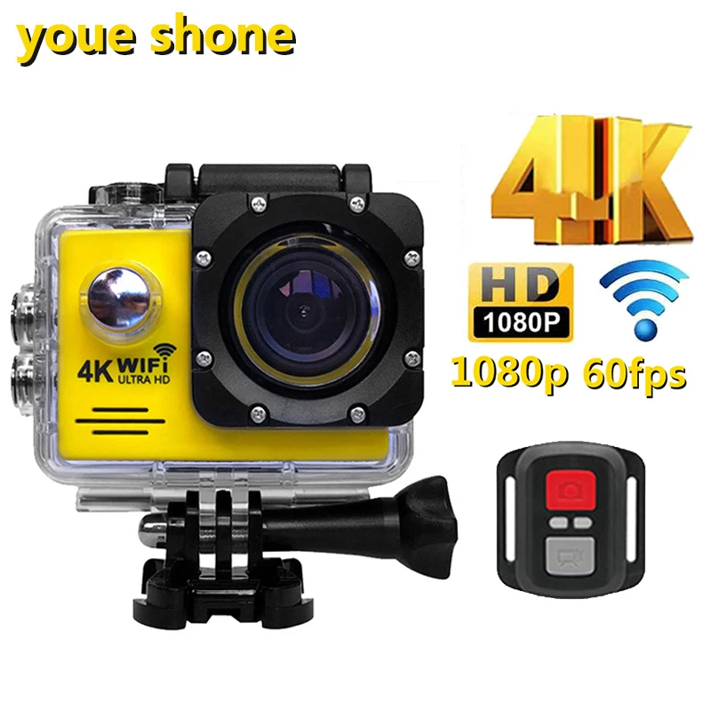 

youe shone Wifi Sports Action Camera Outdoor Cycling Surfing Waterproof Cameras1080p 60fps kamera Helmet bike record Diving Cam