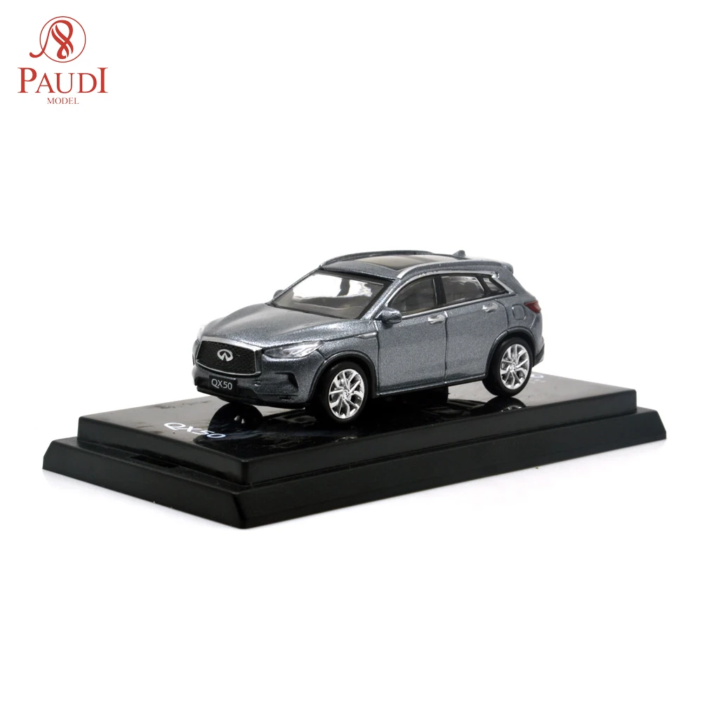 1/64 1:64 масштаб Infiniti QX50 2018 серая литая металлическая игрушка Миниатюрная модель