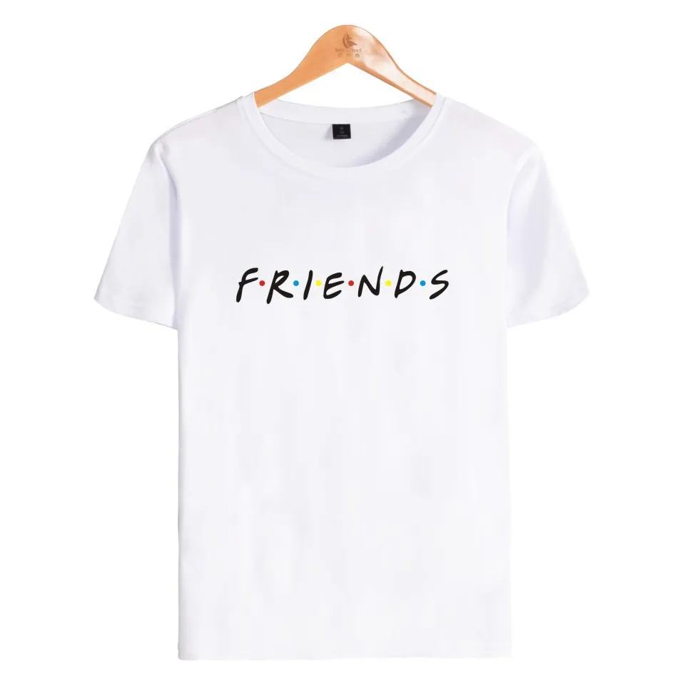 Летняя женская футболка с буквенным принтом друзей, Повседневная футболка с коротким рукавом и круглым вырезом, женские топы Camisetas Mujer