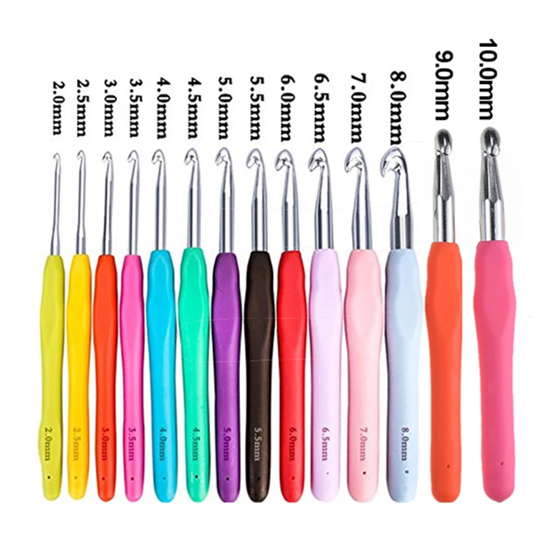 

1PC 2.0mm-10mm Knitting Needles Multicolor Soft Grip With Ergonomic Handle Crochet Hook Yarn Weave Crochet Needles Sewing Tools