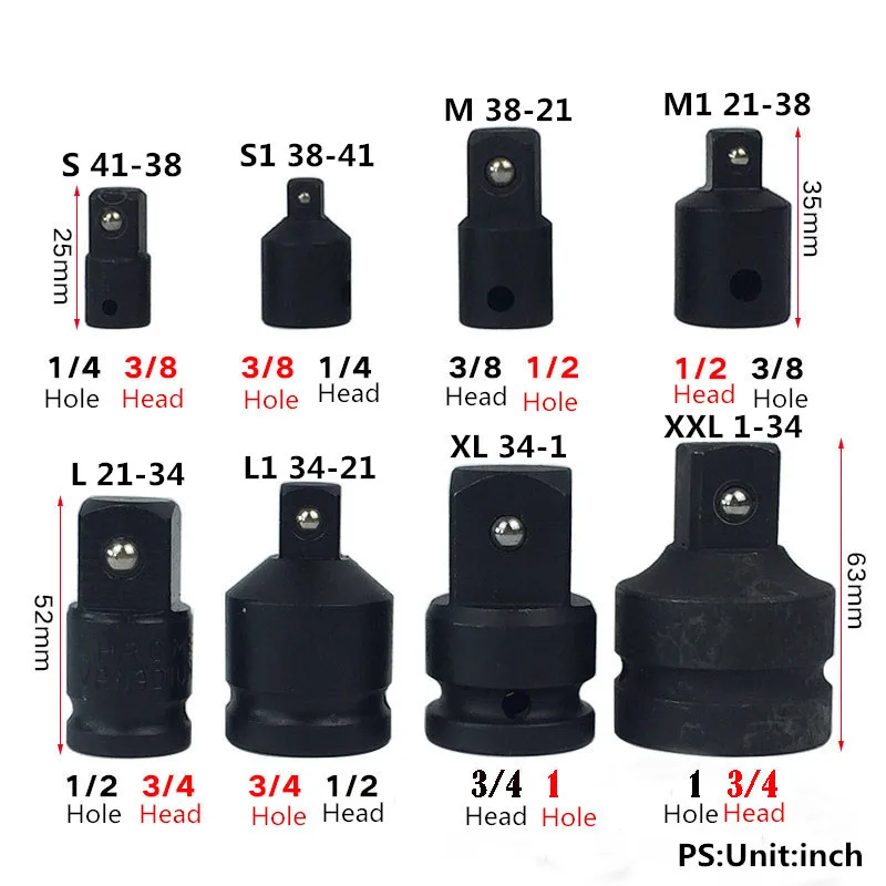 1 шт., гаечный ключ с трещоткой, гнездо для преобразования 1/" 3/8" 1/" 3/4" ", адаптер, головка, комплект соединителей, аксессуары для ручных инструментов
