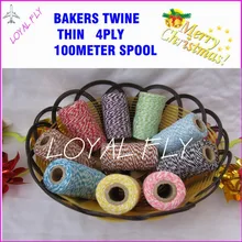 50 шт./лот 22 цвета тонкие Пекари шпагат 4ply 100 м/"песочные часы", хлопок Пекари веревки, DIY веревка