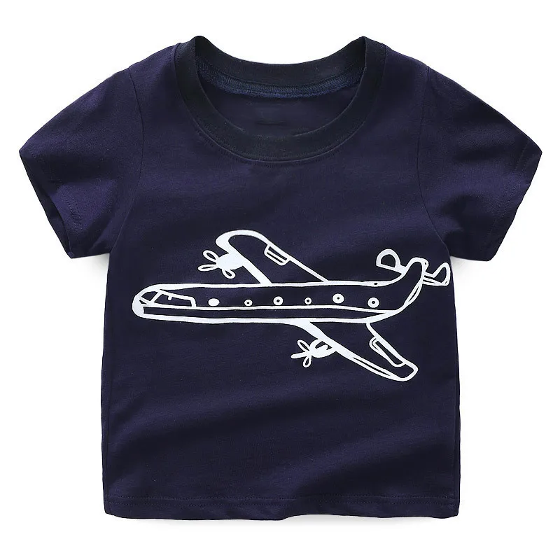 SAILEROAD/летние футболки с рисунком самолета для мальчиков и девочек, Повседневная футболка с короткими рукавами, Детская Хлопковая одежда, футболка для малыша, топы для 2-7 лет - Цвет: 0058 same photo