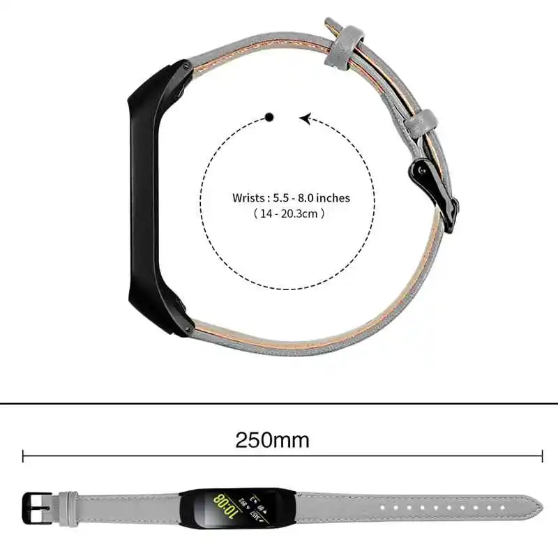 Oulucci классический кожаный ремешок для samsung galaxy ремешок классический для samsung часы fit-e SM-R375 ремешки для часов - Цвет: Grey