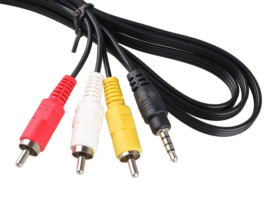 Audio Video AV Cable 3.5mm Headphone Jack to 3 RCA TV Cable DV Digital