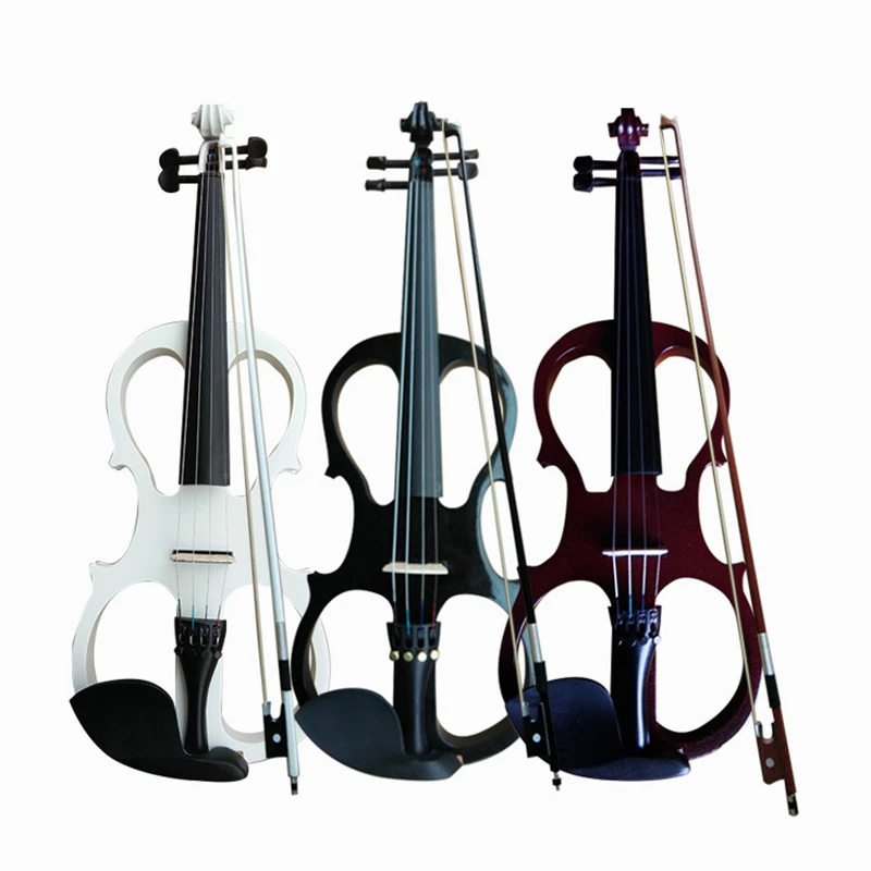 

Full Size 4/4 Violin Fiddle Wood Electric Silent Style-3 Ebony Fingerboard Pegs Chin Rest Tailpiece Only 3 Weeks to Ship