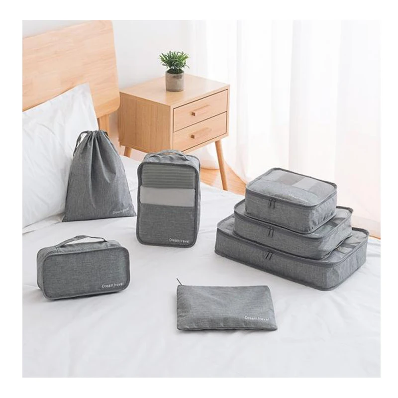 HMUNII модные аксессуары для путешествий упаковочные мешки для хранения 7 комплектов сумок для хранения нижнего белья обувь для путешествий водонепроницаемый мешок для стирки