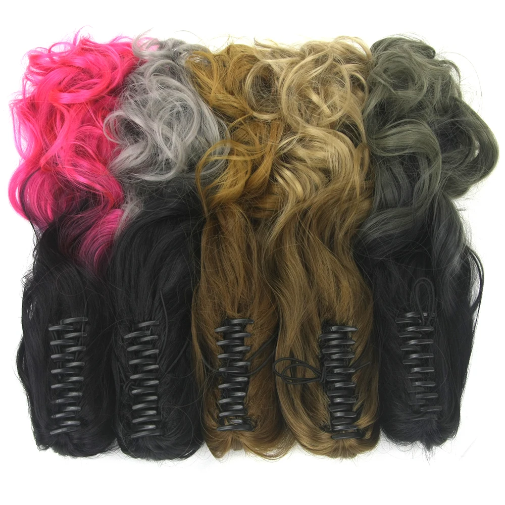  Soowee Curly Brown Ombre Claw Ponytail Synthetic Hair Long Clip In Hair Extension Hairpiece Pony Ta