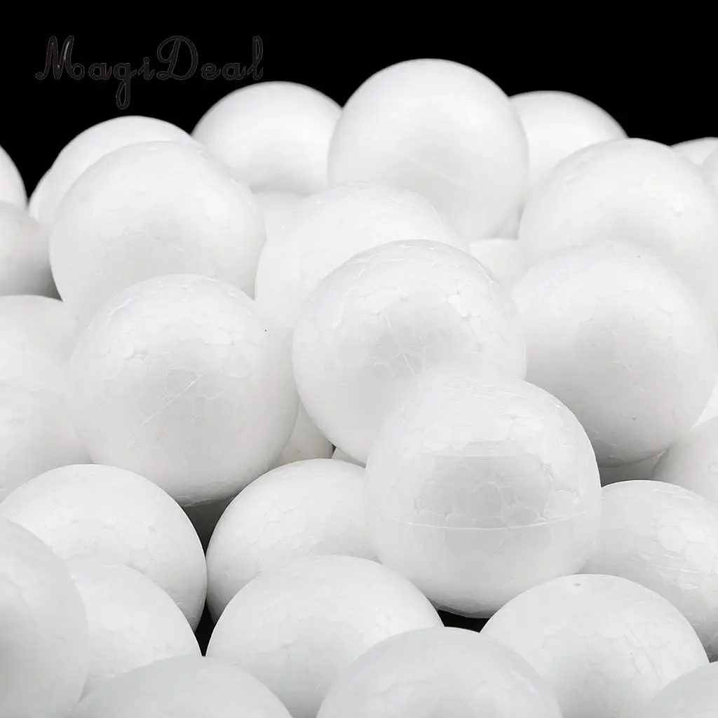 500x White Round Polystyrene Styrofoam Foam Balls for Kids Children Model Making Toys Christmas Ornament 10/15/20/25/27mm