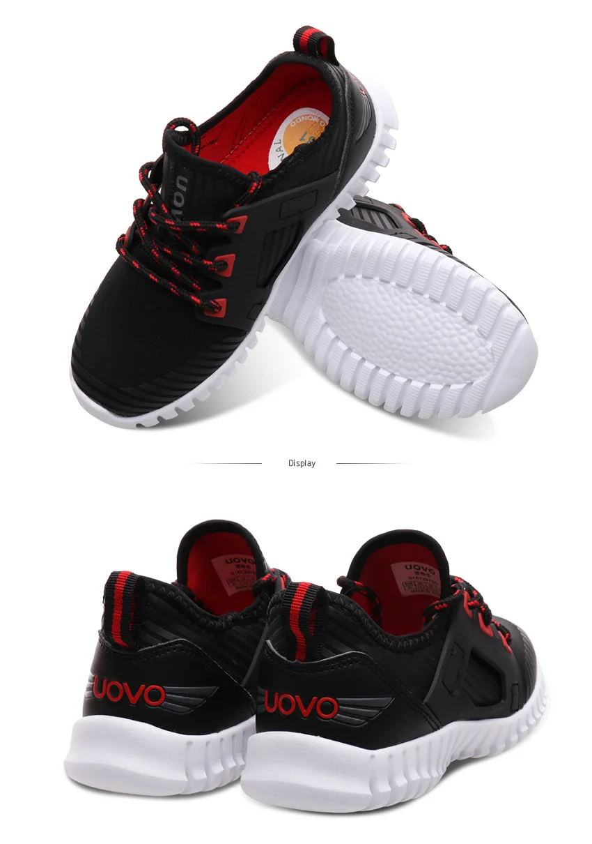 UOVO/Новинка года; Стильные Детские кроссовки на шнуровке; детская обувь; светильник; удобная обувь для мальчиков и девочек; европейские размеры 31#-37