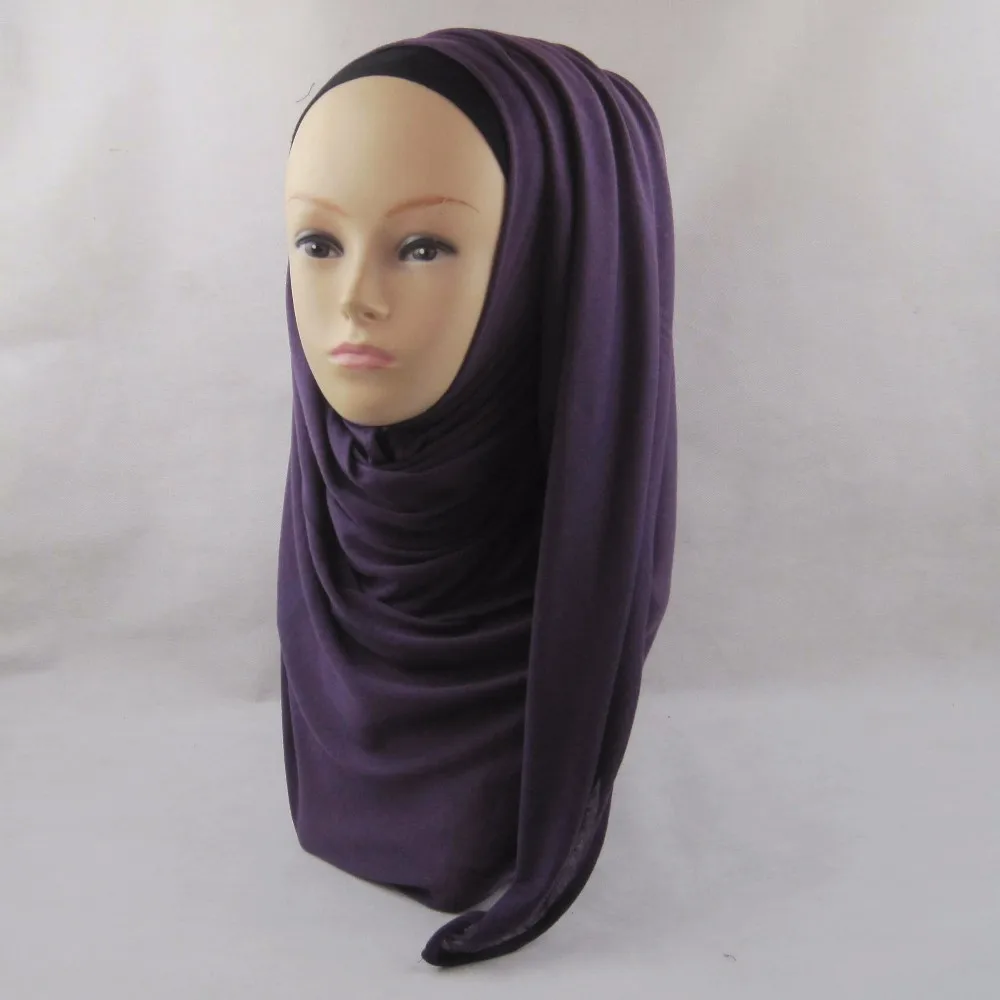 Новинка свет Вес модальных Джерси полиэстер шарф платки хлопок сплошной Для женщин хиджабы плотная Джерси Абая, Цвета выбор, PH005
