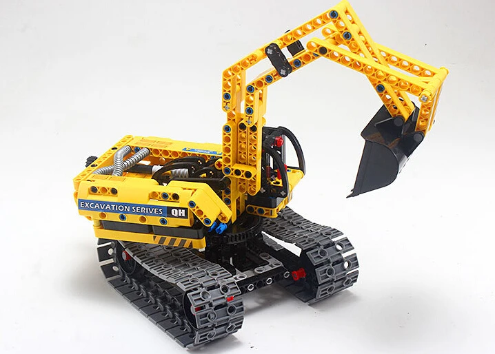 2016 new 342pcs font b legoe b font set Yellow Excavator Building Blocks Educational DIY font