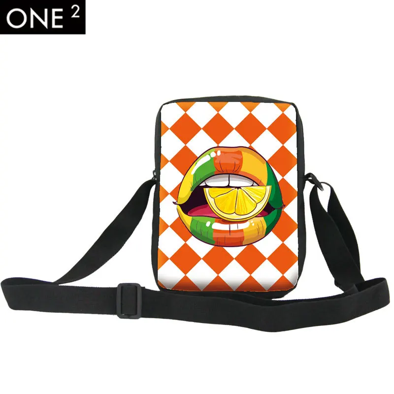 HOT 2015 Popular Sexy Women Lady Casual Shouder Bag Colorful Evening Bag Red Lips Shape