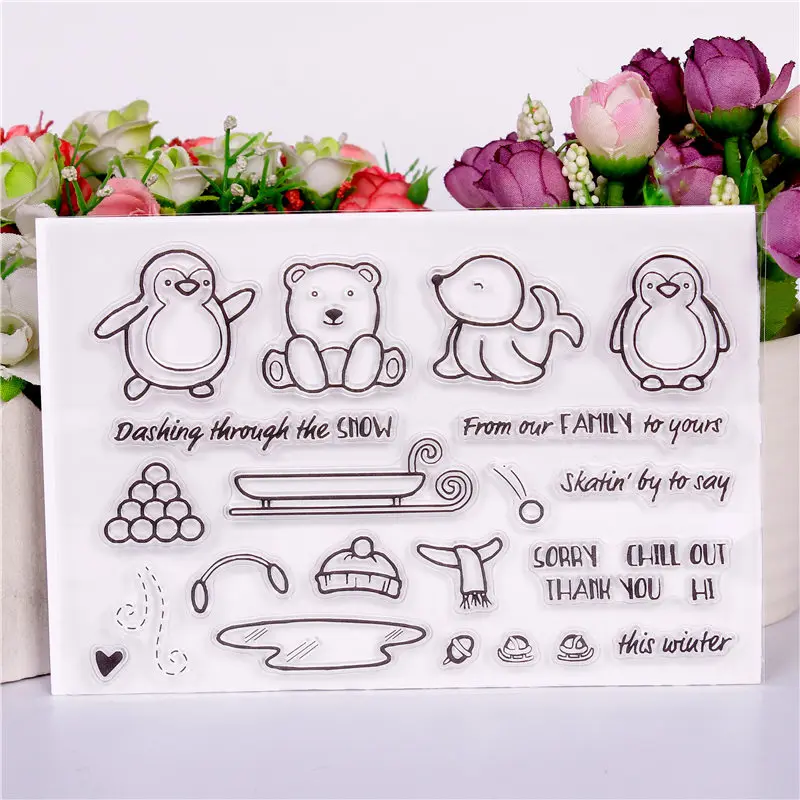 

Rubber Silicone Clear Stamps for Scrapbooking Tampons Transparents Seal Background Stamp Card Making Diy animal cartoon