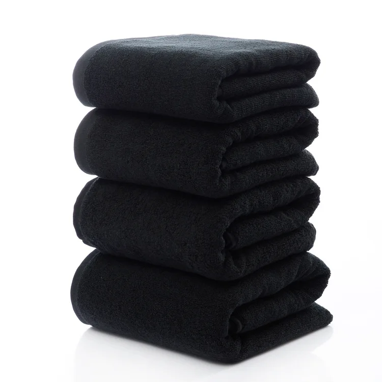 drop shipping 3pcs/super soft 100 cotton Men black bath towel set high