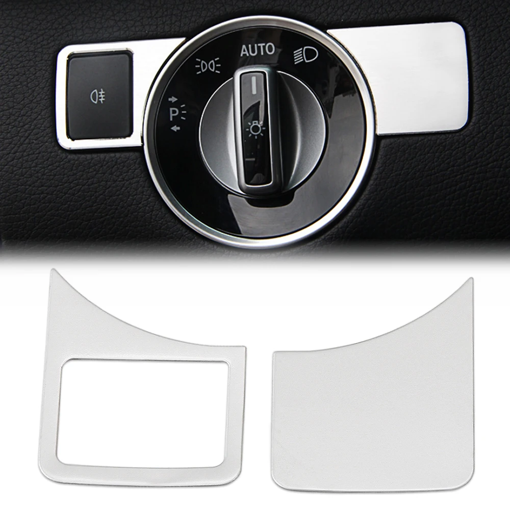 

New Interior Decorative Sequins Alu Headlight Switch Frame Trim Cover For Mercedes BENZ W212 W218 W166 E CLS ML Class