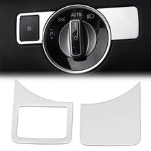 Novo interior decorativo lantejoulas alu interruptor do farol quadro guarnição capa para mercedes benz w212 w218 w166 e cls ml classe