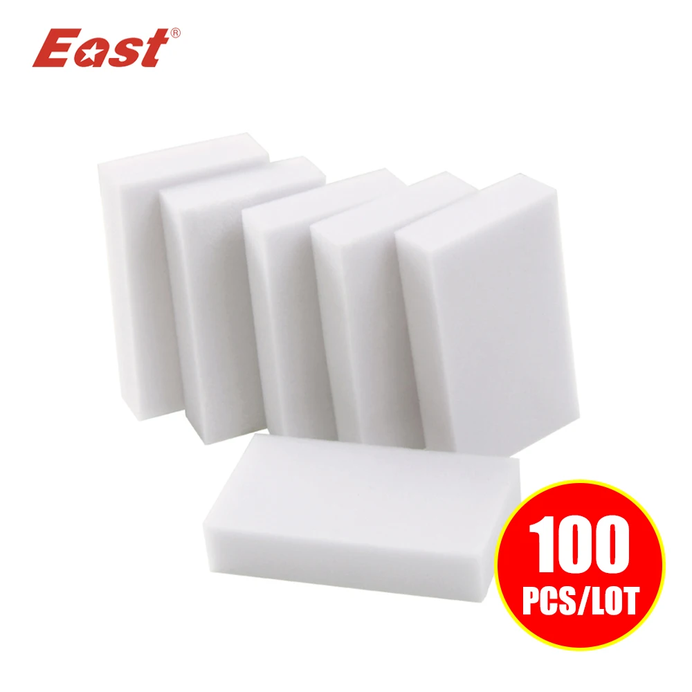 

East 100*60*20mm 100 pcs Magic Sponge Eraser Kitchen Office Bathroom Clean Accessory/Dish Cleaning Melamine Sponge Nano