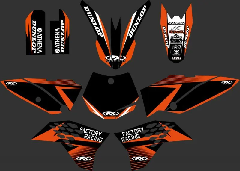 

(black orange 0249) New Style TEAM GRAPHICS & BACKGROUNDS DECALS STICKERS Kits for KTM 65 SX 2009 2010 2011 2012 2013