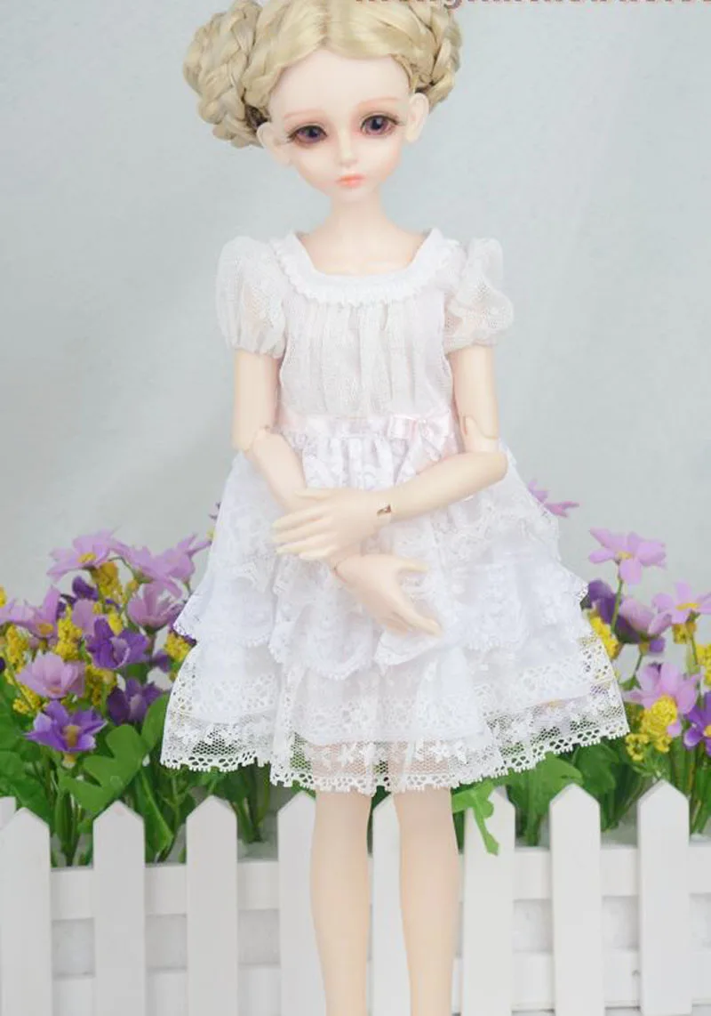Новое поступление 1/3 1/4 1/6 BJD Кукольное платье белые цвета Одежда Игрушка