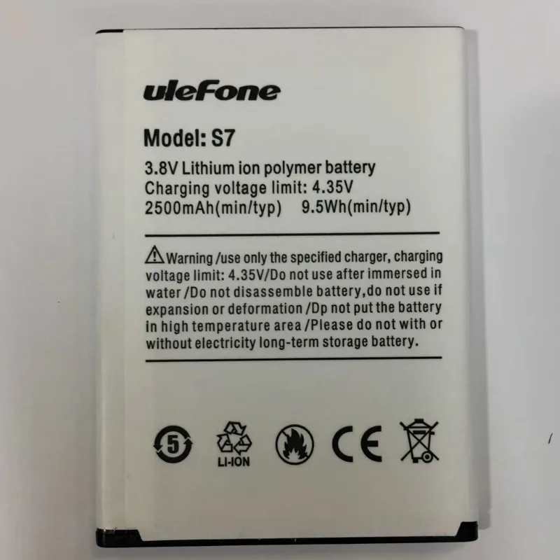 Аккумулятор 2500 мАч для Ulefone S7 (5 5-дюймовый MTK6580) батареи + код отслеживания |