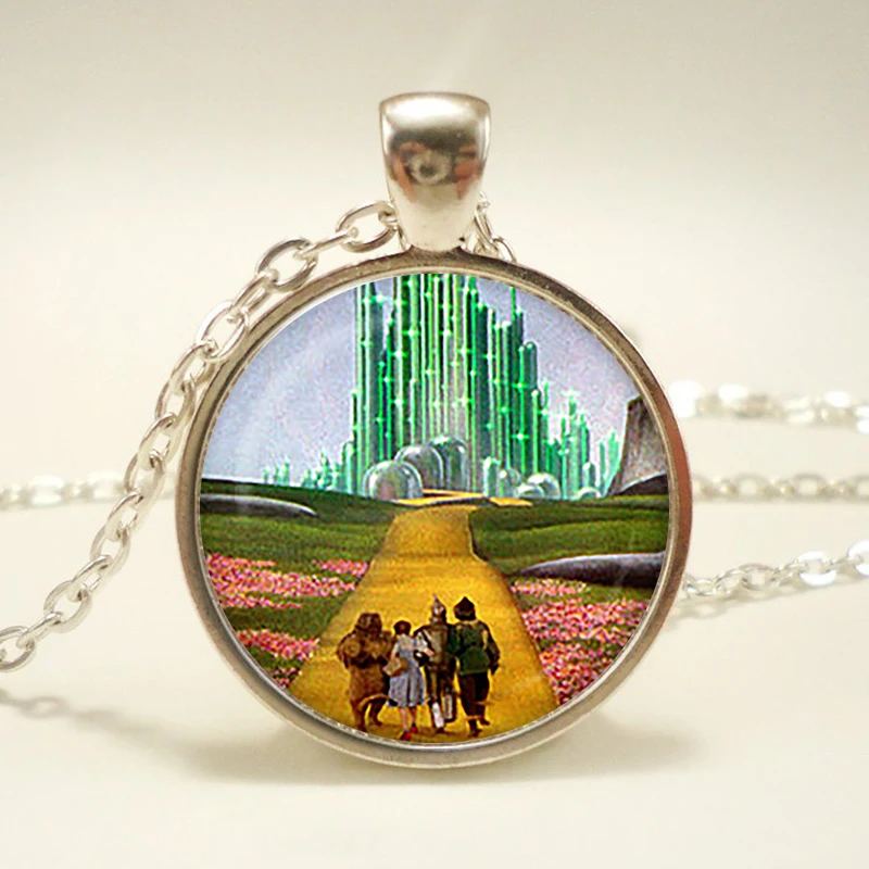 "Yellow Brick Road Oz art Pendant. Wizard of Oz Necklace