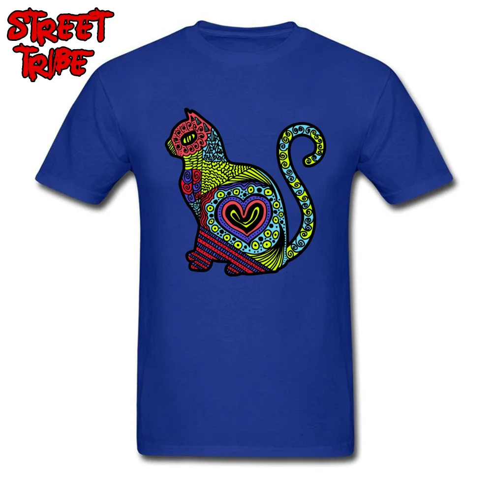 Cat Pop Group Short Sleeve Tops Shirts Summer O-Neck 100% Cotton Men Top T-shirts Group Tops Shirts Funny Drop Shipping Cat Pop blue