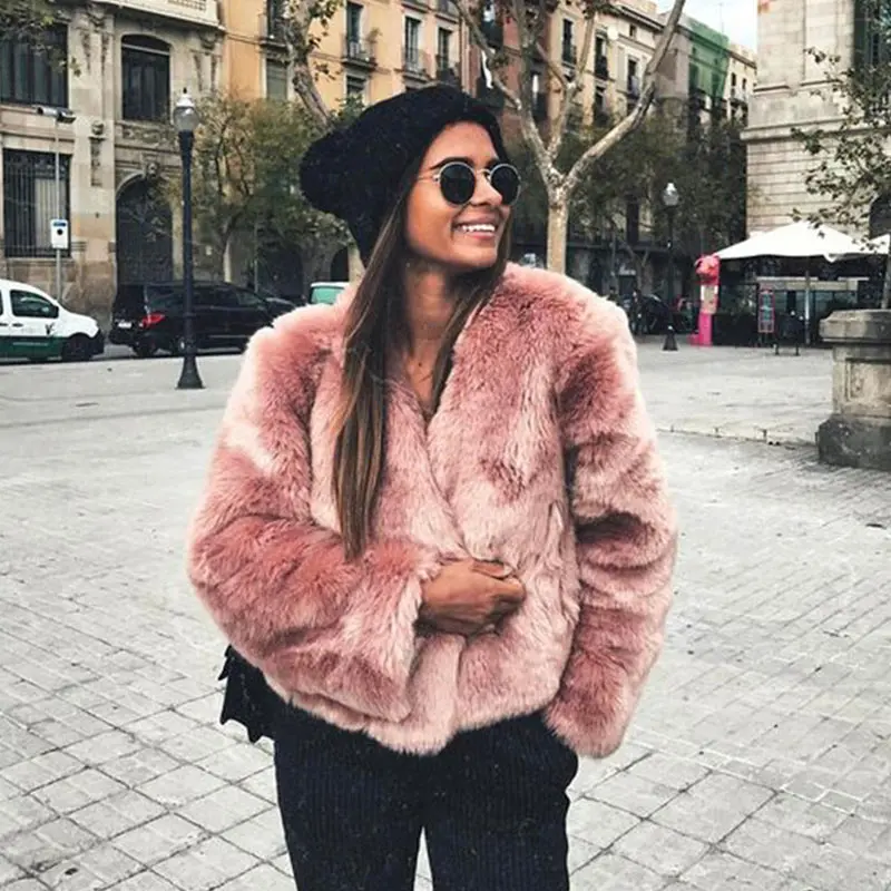 MCCKLE 2018 Autumn Winter Women Faux Fur Coat Long Sleeve Thicken Warm Fur Jacket Female Streetwear Solid Loose Fur Coat Outwear