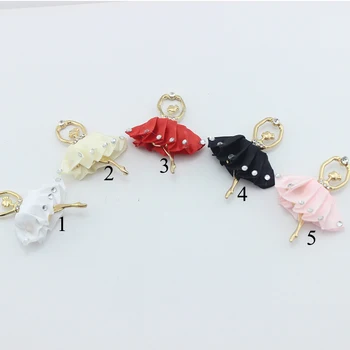 

New 10pcs/lot 45*58MM Ballerina Girl Rhinestone Metal Alloy Button Cloth for Wedding Decorative Children Hair Accessories