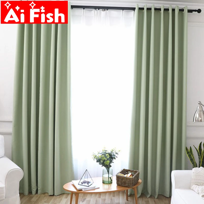 

Modren black out shading solid color window screen curtains for living room window custom made kitchen curtains fabric blinds-40