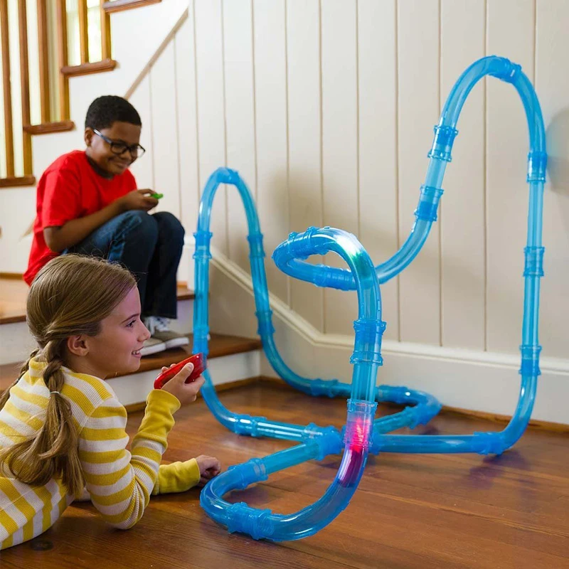 

Finger Rock Original Remote Control Speed Pipes Track Car Toys DIY Building Pipe Race Track Set Flash Light Children Toys