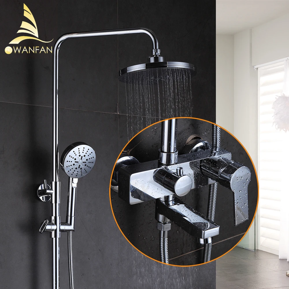 

Bathroom Shower Faucet Set Bathtub Faucets Shower Mxer Tap Bath Shower Taps Waterfall Shower Head Wall Mixer Torneira Tap 877007