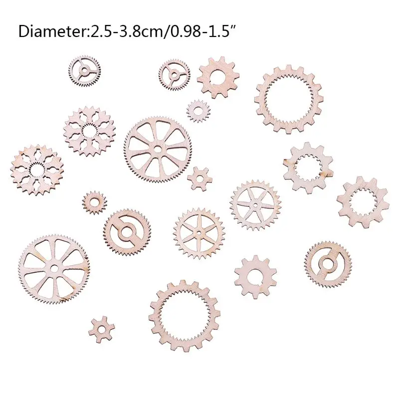 20шт лазерная резка древесины шестерни украшения деревянные фигуры для творчества Свадебный декор