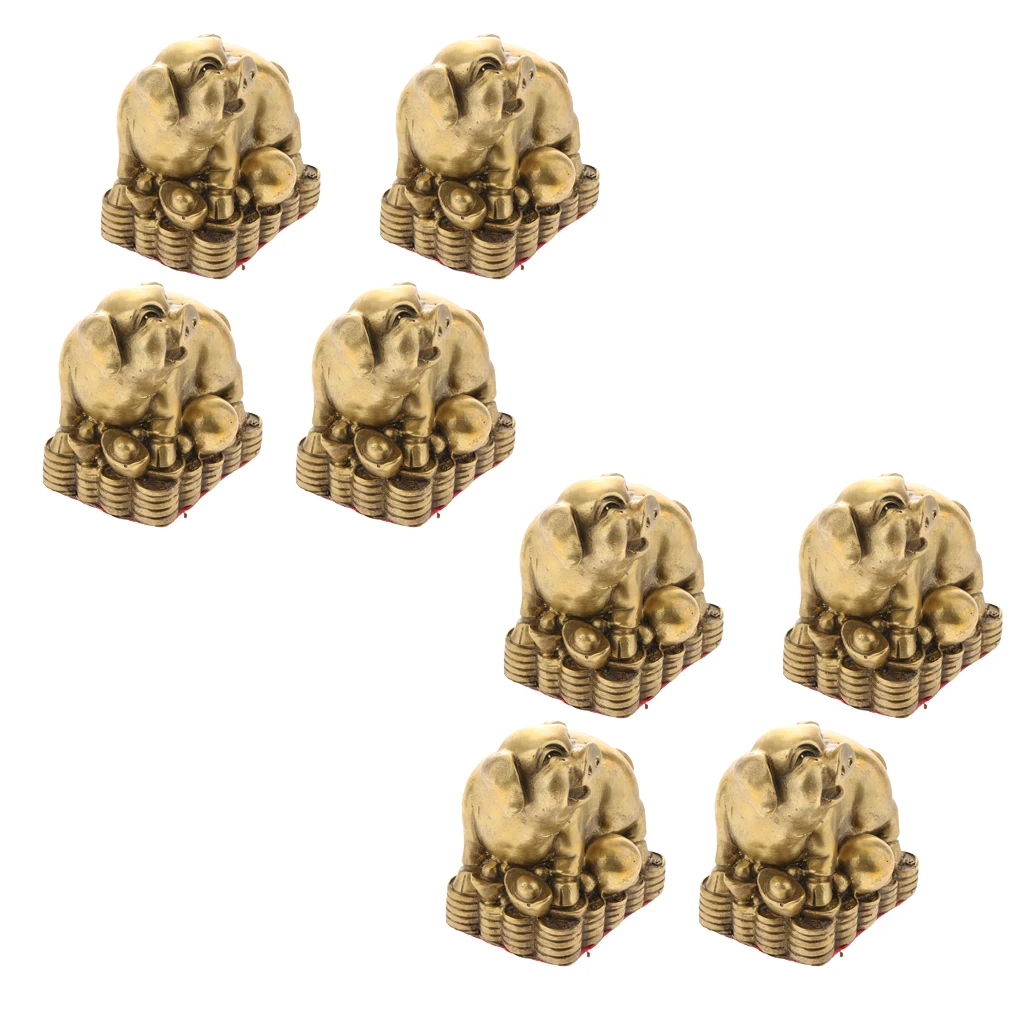 

8x Lucky Money Wealth Home Office Feng Shui Decor. Chinese Zodiac Animal Collectible Figurine Sculpture