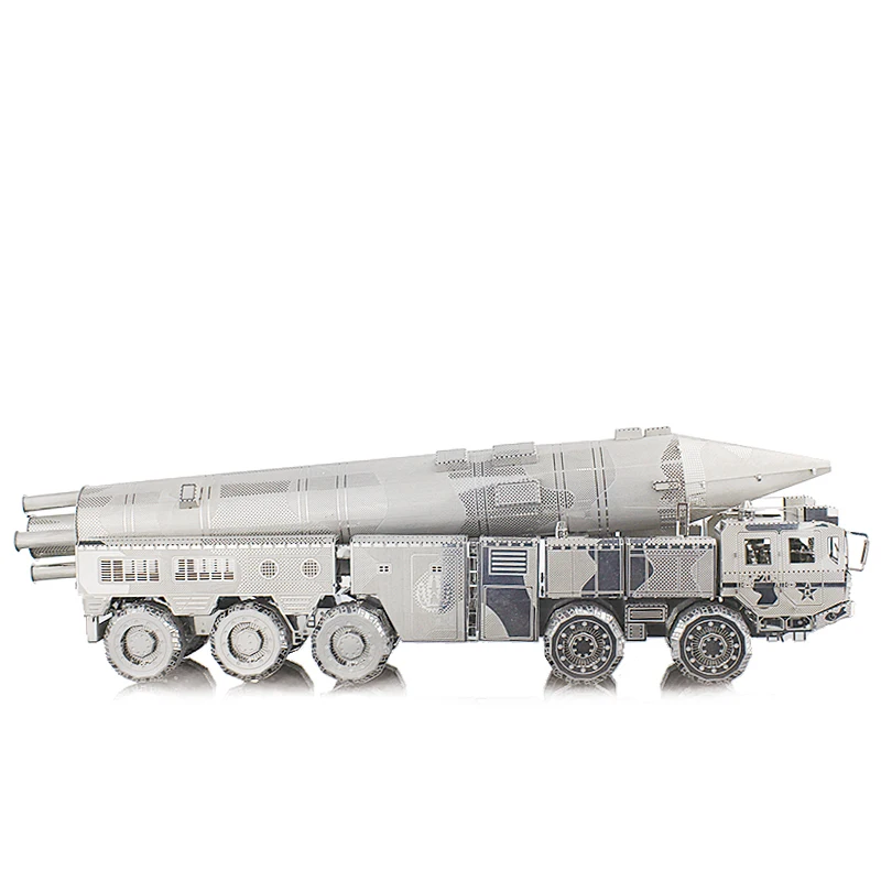 Картина Королевство 3D Металл нано головоломка DF-21 баллистическая ракета модель грузовика наборы PJ-201 DIY 3D лазерная резка собрать головоломки игрушки