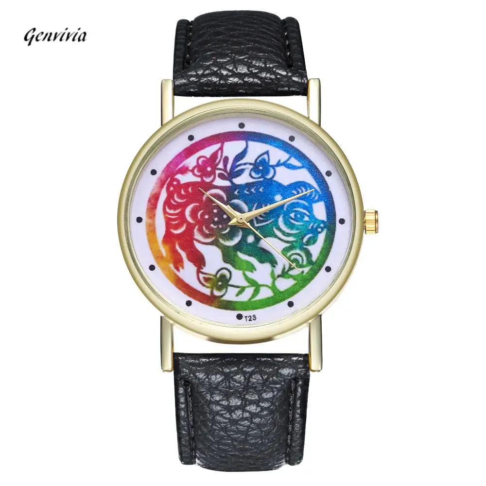 Buy GENVIVIA Zodiac Pig Pattern Watch Women's Fashion