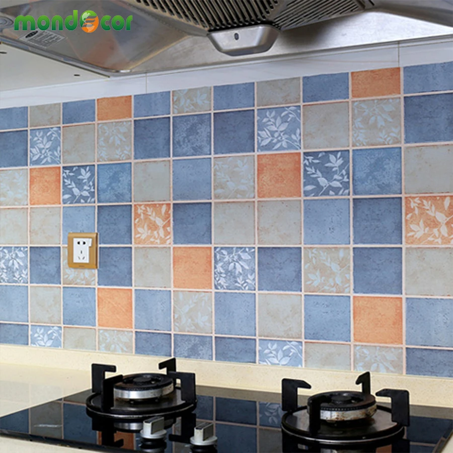 Us 13 18 29 Off Bathroom Wall Stickers Pvc Mosaic Brick Wallpaper Kitchen Waterproof Tile Stickers Vinyl Self Adhesive Wall Papers Home Decor In