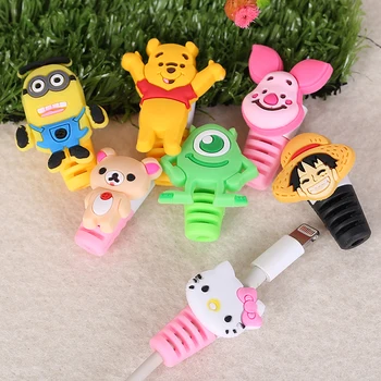 

10pcs/lot Cartoon Cable Protector USB Charging Data Line Cord Universal Protective Case Cable Winder Cover For iPhone Android