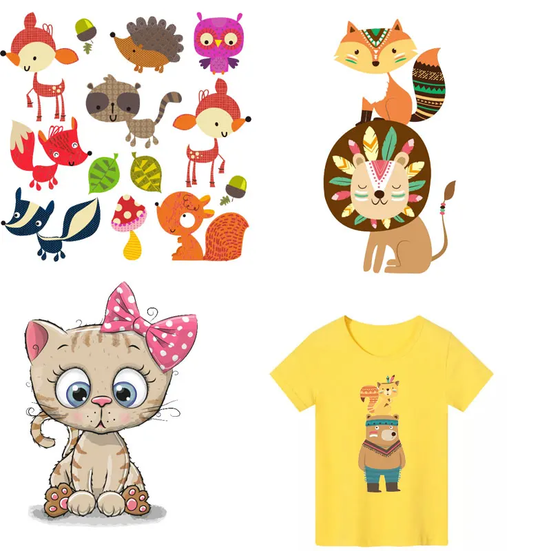 Утюжок на заплатках милый маленький Анима лиса Термо Передача для одежды декор с