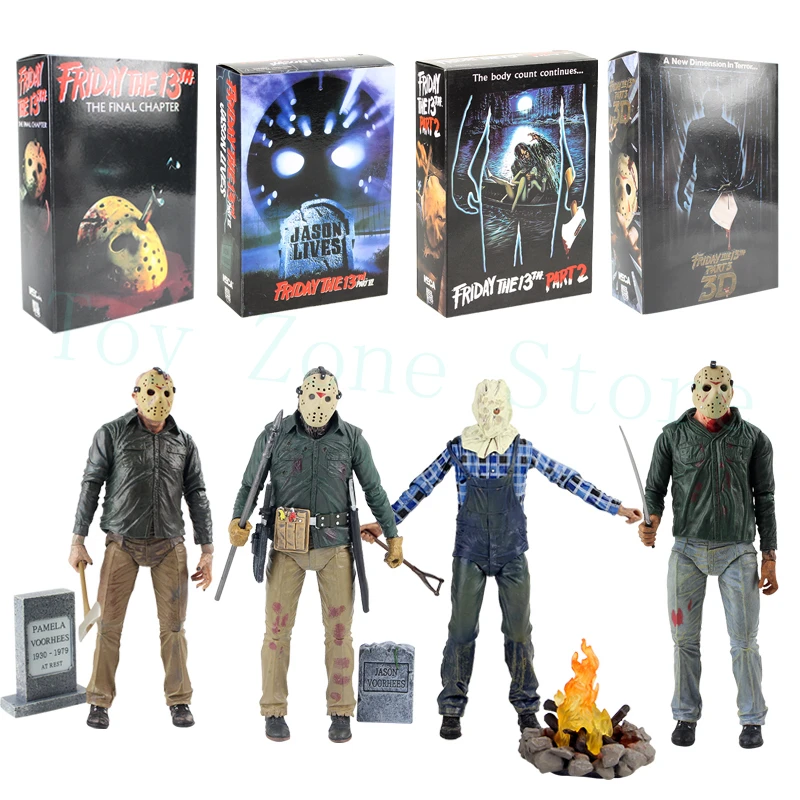 NECA Friday The 13th Jason Lives Pamela Voorhees, экшн-фигурка, последняя часть, Jason, 3D маска, пила, топор, меч, нож, страшная модель, игрушки