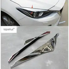 Lapetus Accessori Per Mazda 3 AXELA Berlina Hatchback 2014 2015 2016 Anteriore Testa Luci Lampada Palpebra Sopracciglio Striscia di Copertura Kit trim