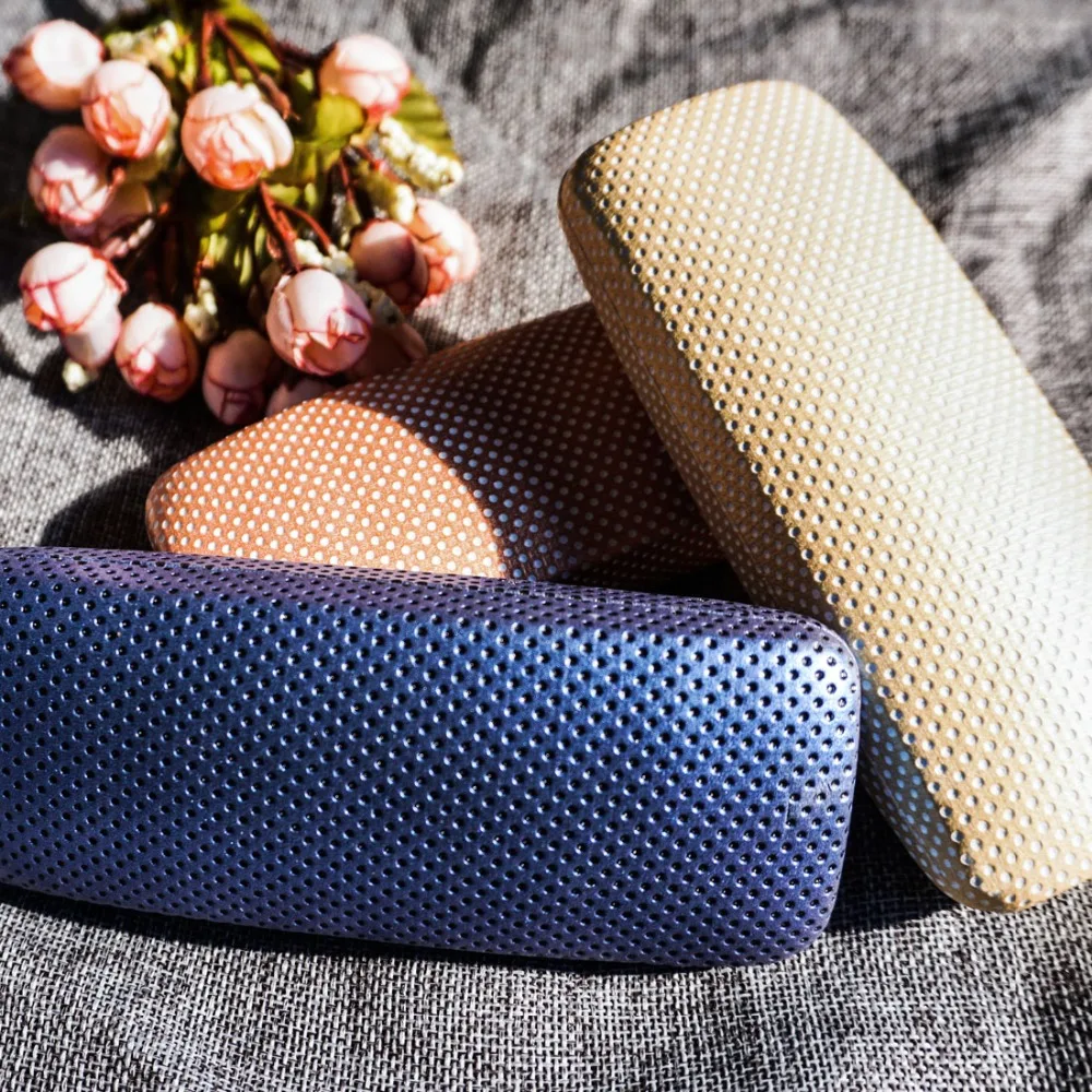 

Polka Dot Eyewear case men women clean cloth elegant eyeglass box Art painting glasses case Multi color leather case
