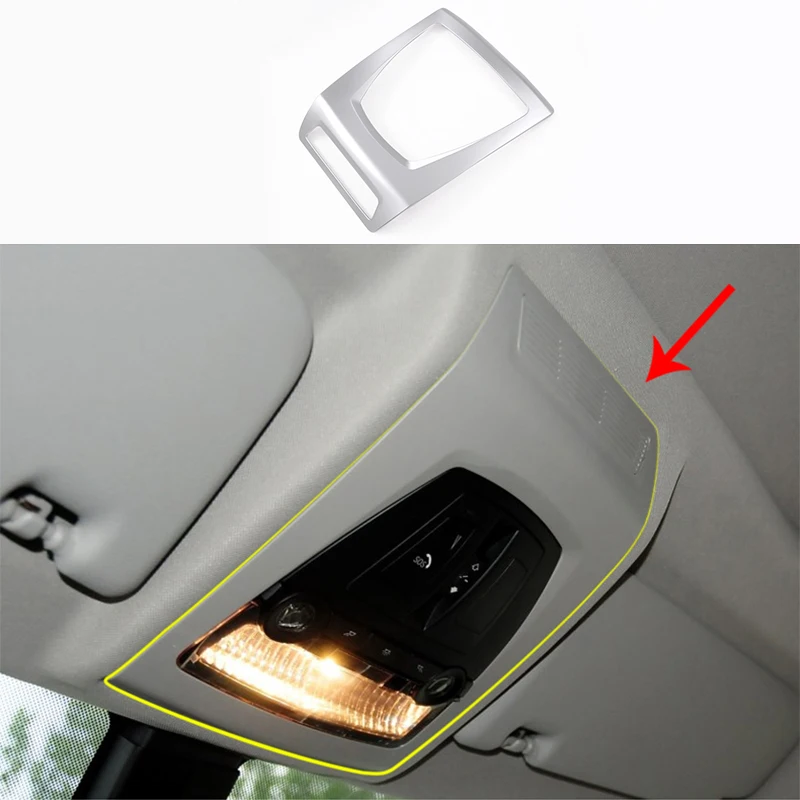 Chrome ABS Panel Front Reading Light Lamp Frame Cover Trim For BMW X4 F26 15-17&amp X3 F25 11-17 &amp 5 Series F10 11-16 5GT F07 10-17 |